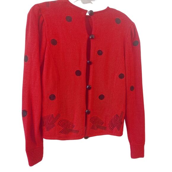 Anne Crimmins for Umi Collections Vintage 2 Pc Set Skirt Silk Sz 12 Red Black - Picture 2 of 9